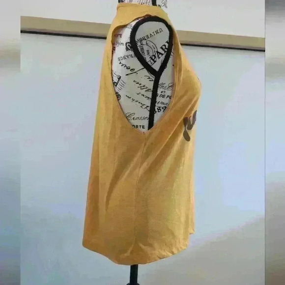 NEXT LEVEL | Women's Antique Gold "Think Positive" Muscle Tee NWOT - Picture 3 of 4